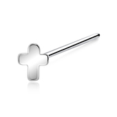 Plus Shaped Silver Straight Nose Stud NSKA-06